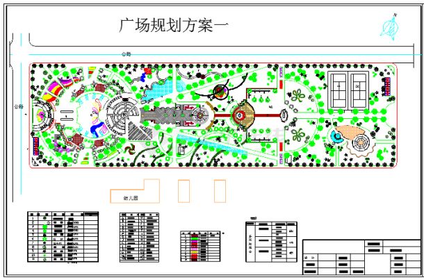 某地综合广场景观绿化设计图（共2张）-图一