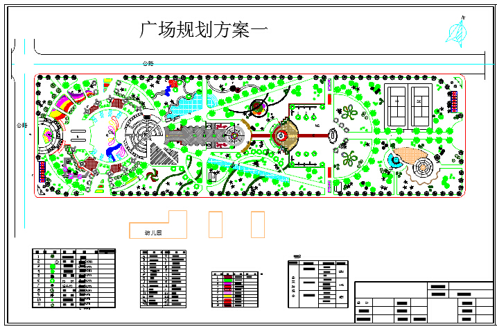 某地综合广场景观绿化设计图（共2张）