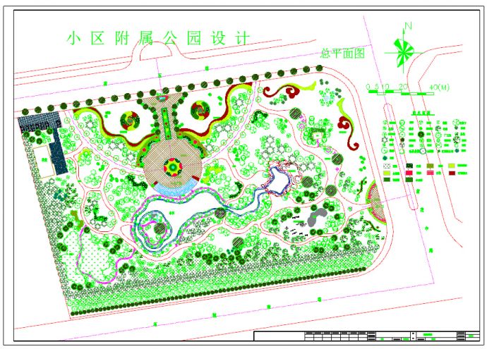 某地公园绿化设计施工图（共1张图）_图1