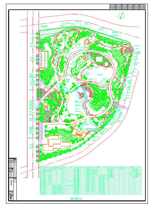 某地公园绿化设计施工图（共1张图纸）-图一