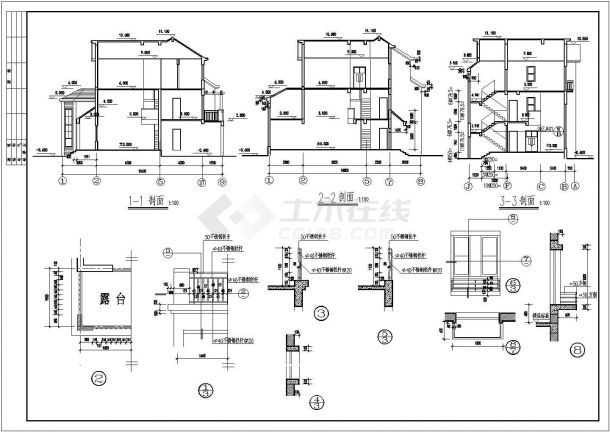 【桂林】蓝洲湾小区G型别墅建筑施工图-图二