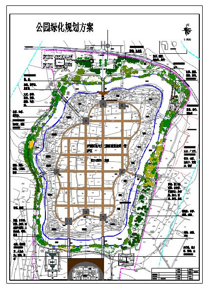 某地护城河遗址公园绿化设计施工图