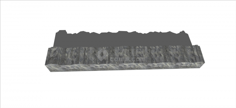 中式长方形条石置石景石su模型-图二