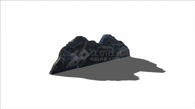 假山状的切面平整的条石置石景石su模型-图二