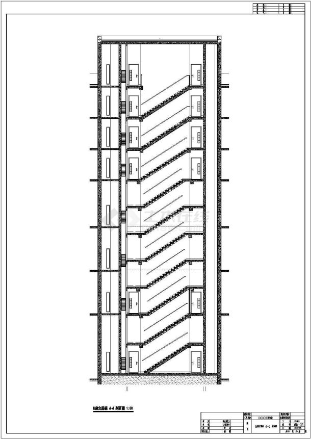 经典高层剪刀楼梯建筑全套大样图纸-图二