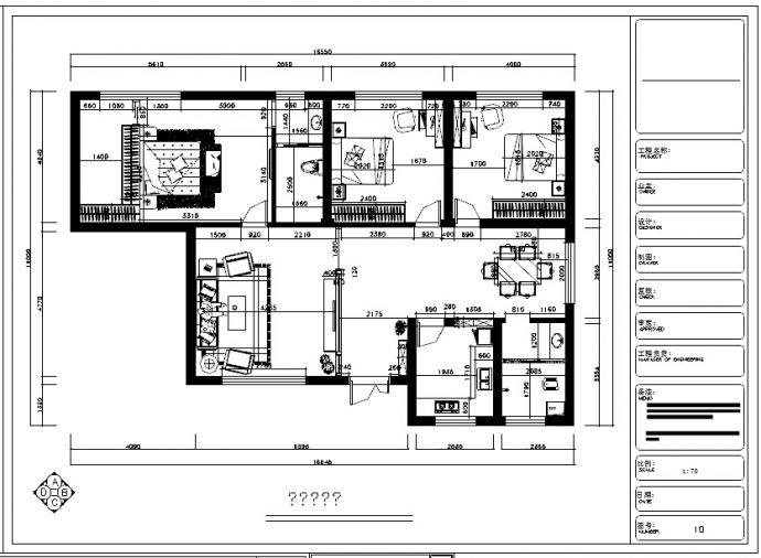 三居室现代温馨小窝室内施工图（含效果图）_图1