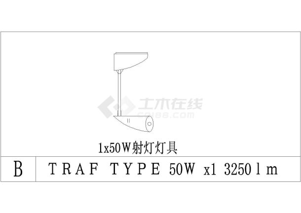 多种灯具大样图（含3&times;18Ｗ嵌入式荧光灯灯盘）-图一