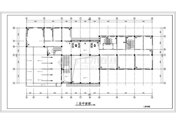 【山东】某三层办公楼采暖平面设计图-图二