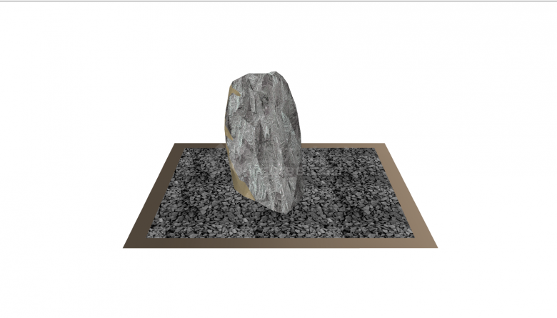 简约灰色不规则石头景观设计su模型-图一