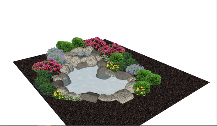 大型花园式石头景观设计su模型_图1