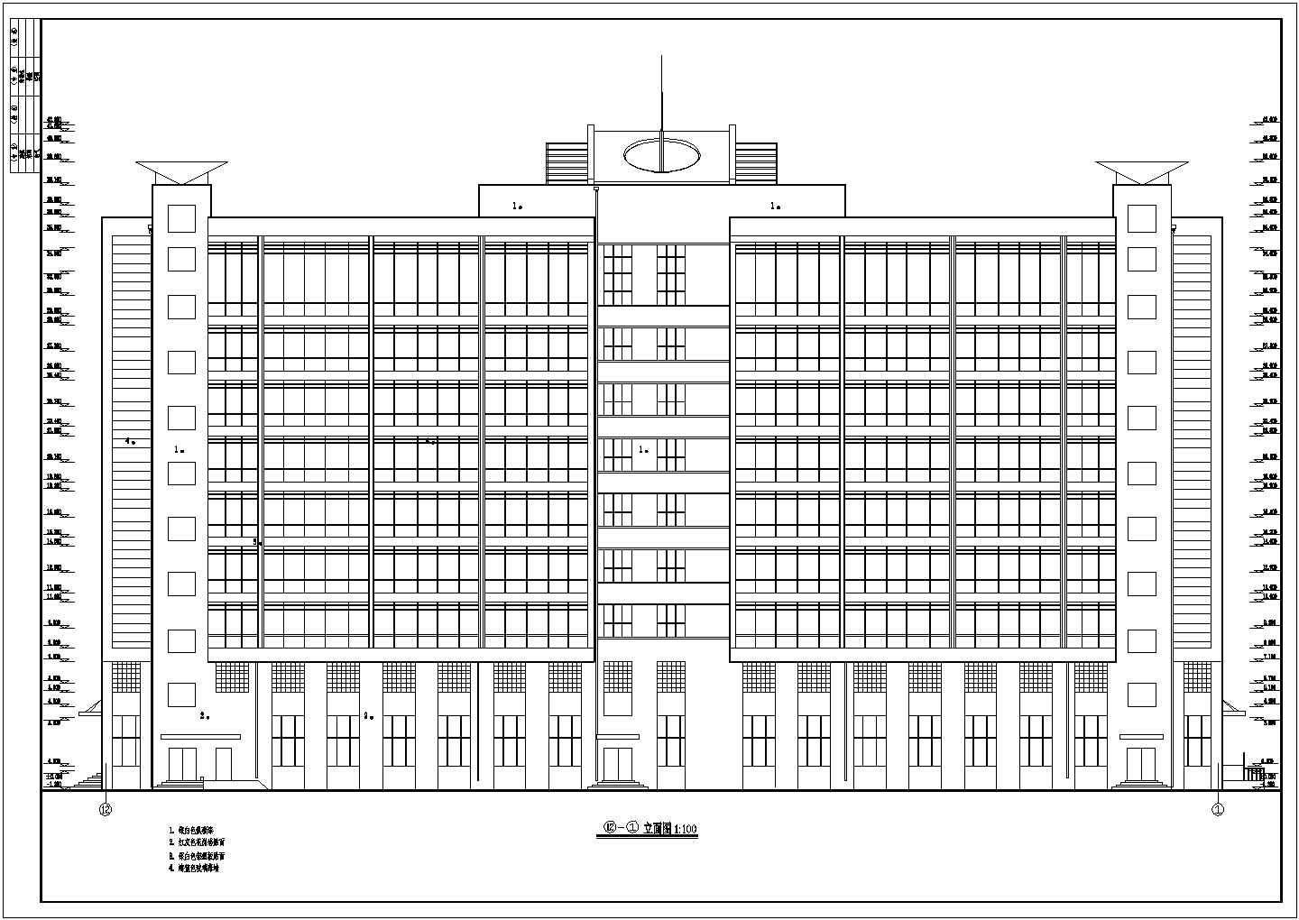 某九层厂区办公楼建筑平面图设计（含设计说明）