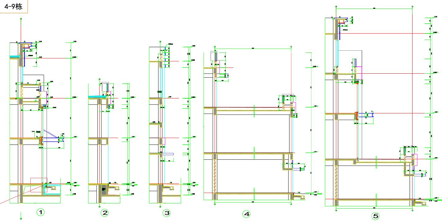 4，7，8栋墙身及节点大样图（布局1-3）CAD
