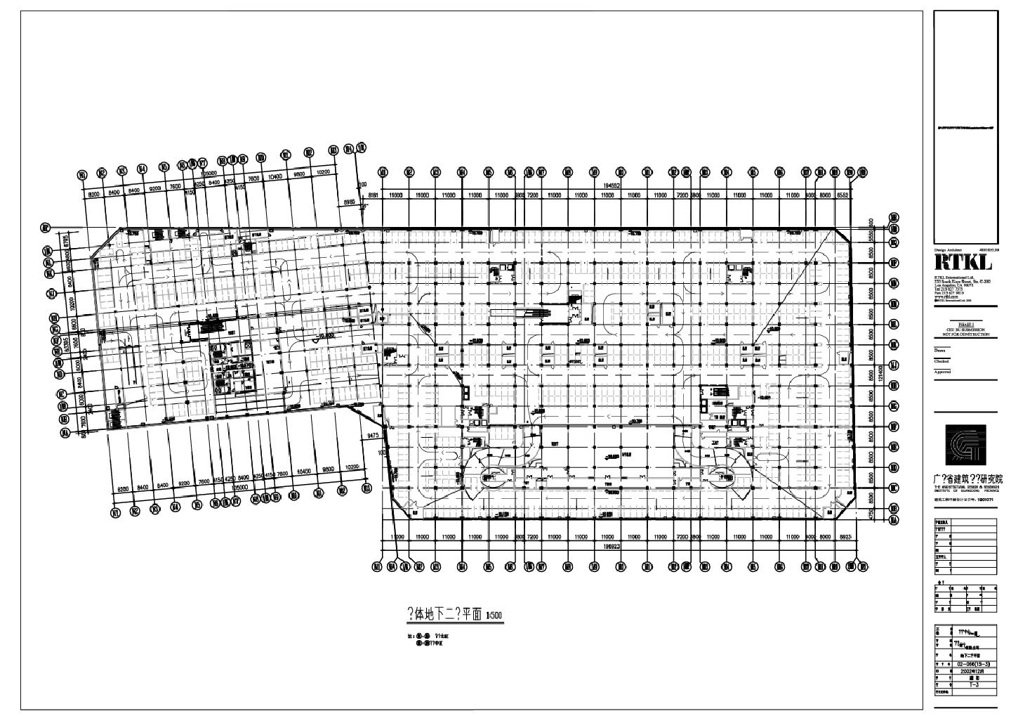华润新城总体地下二层平面图