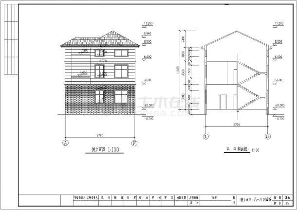 某二层212.5平米新农村阁楼房建筑施工图（含结构图）-图二