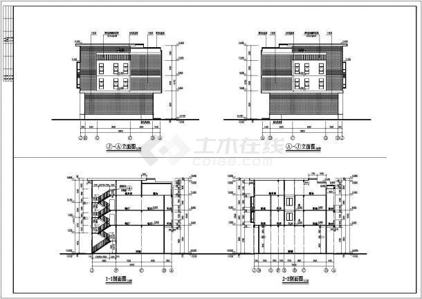 某地4层现代风格商住楼建筑设计图-图二