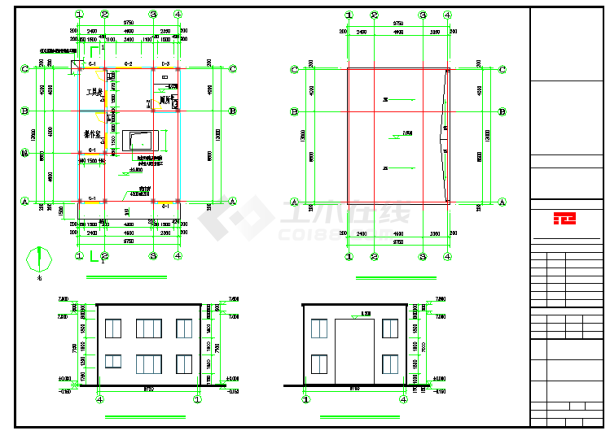 单层框架结构压缩式垃圾中转站及附房结构施工图（含建筑图）-图一