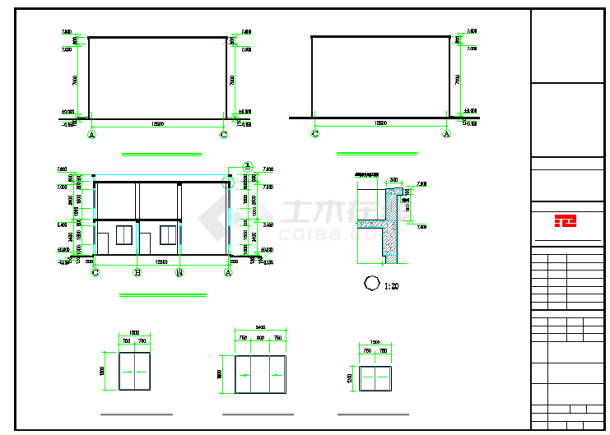 单层框架结构压缩式垃圾中转站及附房结构施工图（含建筑图）-图二