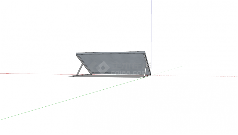 蓝黑单板太阳能电池板su模型-图二