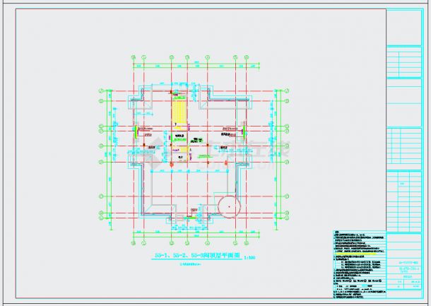 两层框架结构西班牙风情酒店结构施工图（含建筑图）-图二