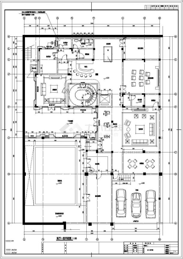 【江苏】某二层一进院中式风格别墅建筑施工图-图一