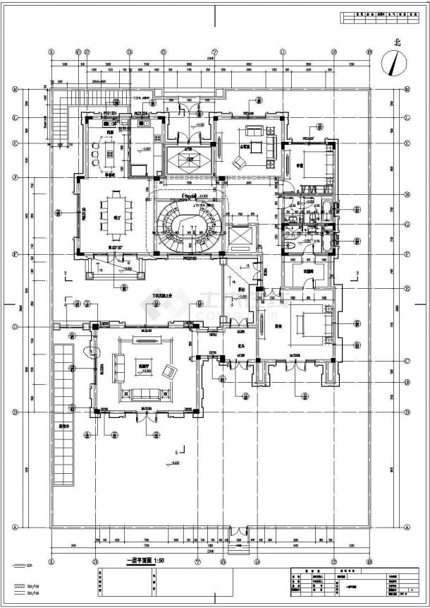 【江苏】某二层一进院中式风格别墅建筑施工图-图二