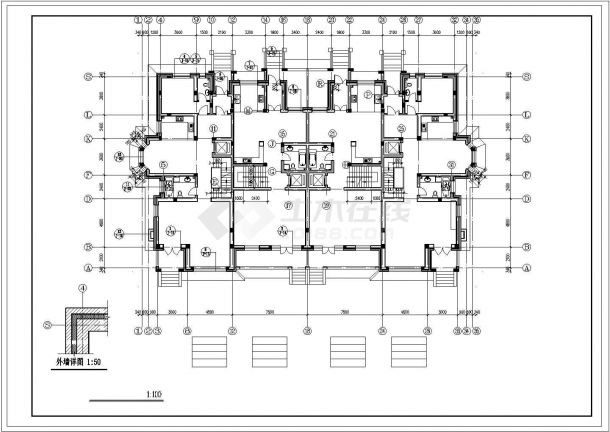 【哈尔滨】某三层联排别墅建筑施工图（290、370平方米）-图一