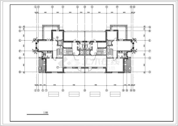 【哈尔滨】某三层联排别墅建筑施工图（290、370平方米）-图二
