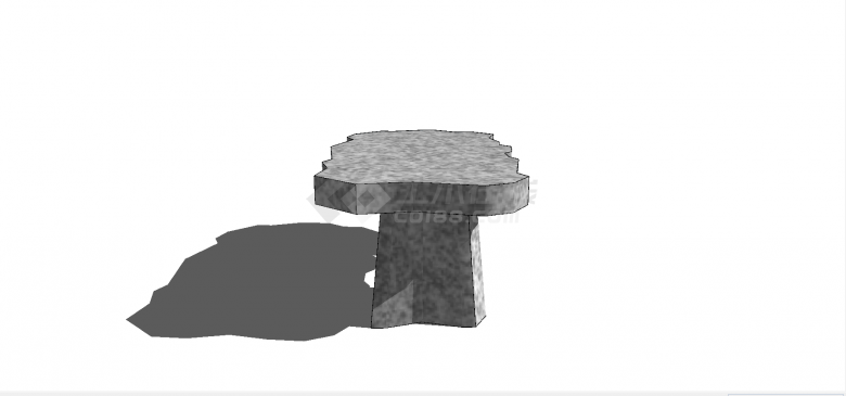 简单大理石材质水磨椅面公园椅su模型-图二