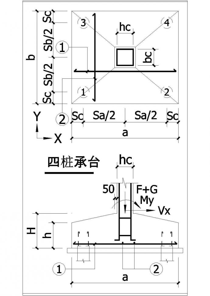 【镇江】某办公楼承台基础设计图纸_图1