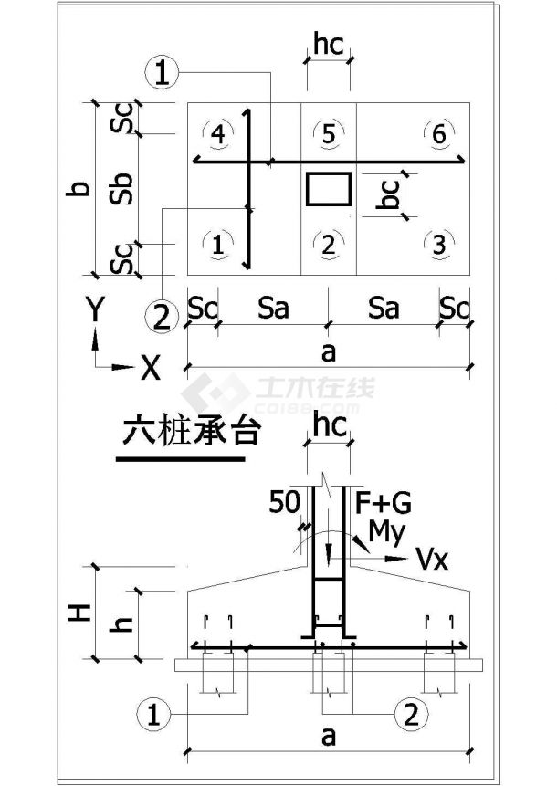 【镇江】某办公楼承台基础设计图纸-图二