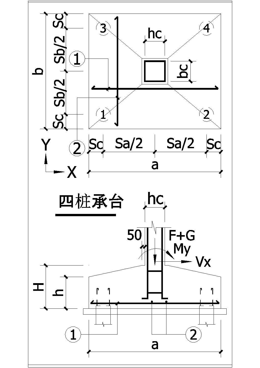 【镇江】某办公楼承台基础设计图纸