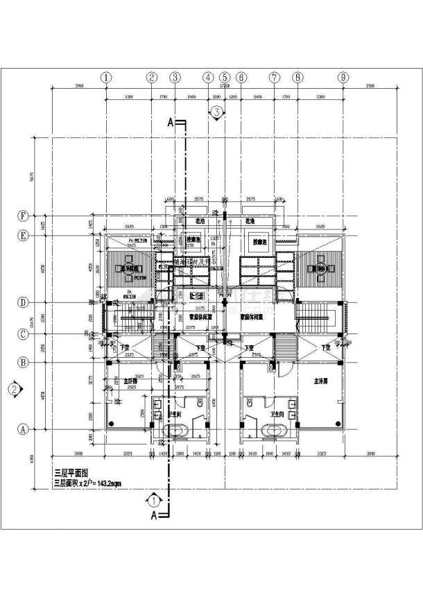 【上海】某地双拼豪华别墅建筑设计施工图-图一