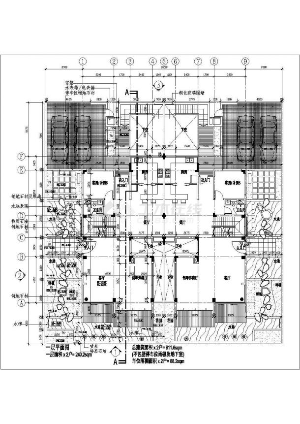 【上海】某地双拼豪华别墅建筑设计施工图-图二