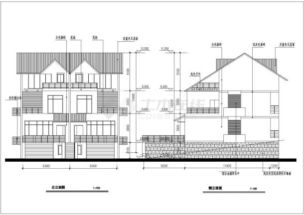 300平米优雅型小别墅施工设计图纸-图一