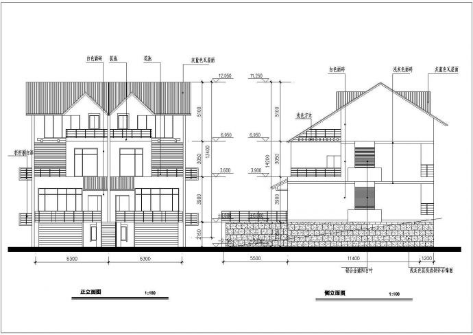 300平米优雅型小别墅施工设计图纸_图1