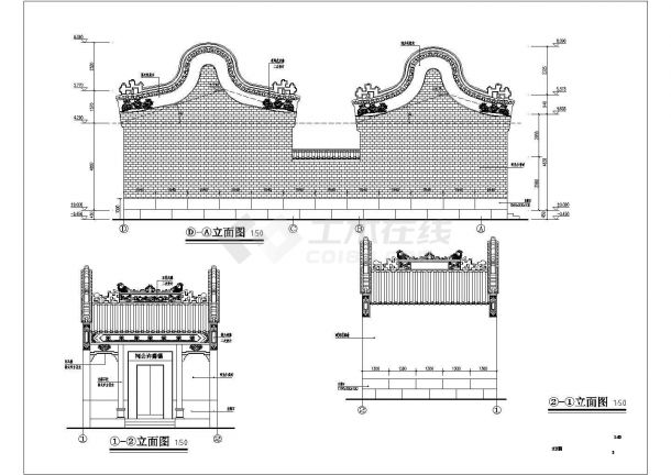 岭南地区祠堂建筑与结构设计方案图纸-图一