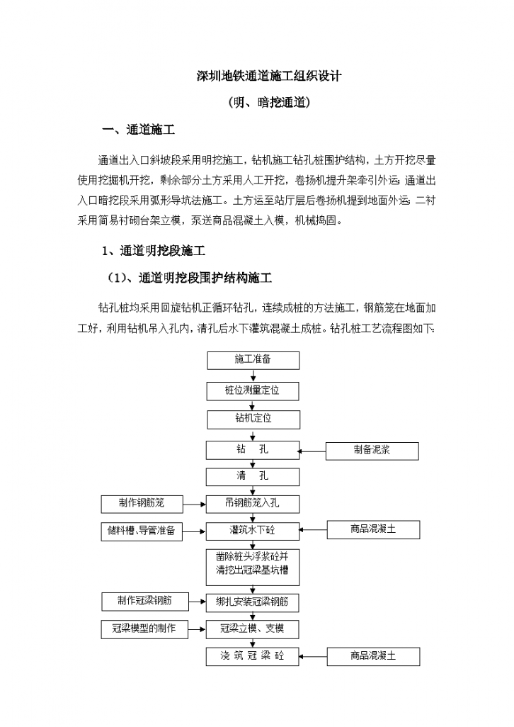 深圳地铁施工组织设计方案（明、暗挖）-图一