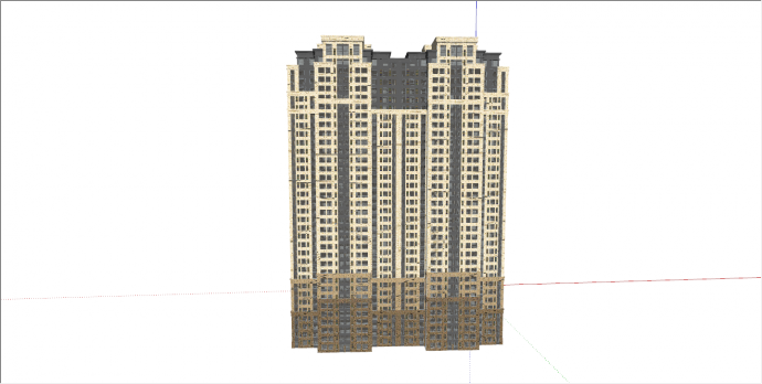 超大型宏伟壮观的高层住宅su模型_图1