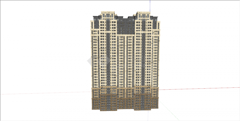 超大型宏伟壮观的高层住宅su模型-图一