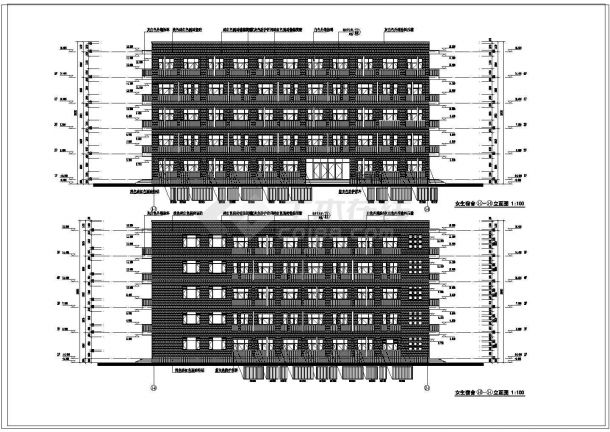 某小型居住宿舍楼结构设计图纸（详细）-图一