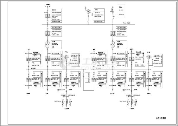 某厂房交流配电系统接线和电气主接线图-图二
