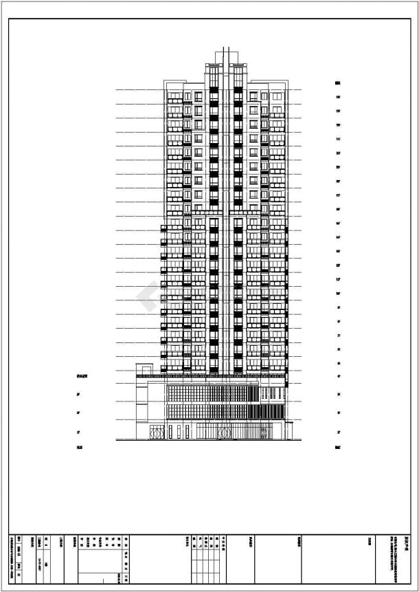 24层带三层裙房商住楼结构施工图（含建筑施工图）-图一