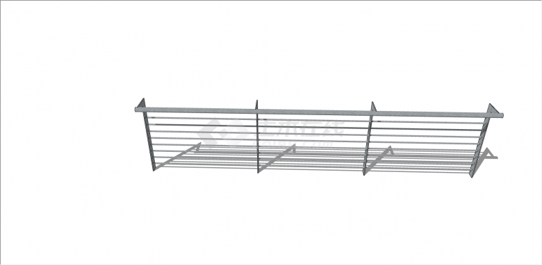 现代灰色系不锈钢钢丝栏杆su模型-图二