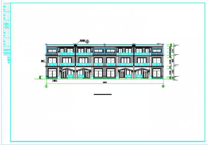 某地二层四户联排小别墅建筑设计图_图1