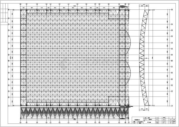 三层体育场钢网架结构竣工施工图纸-图一