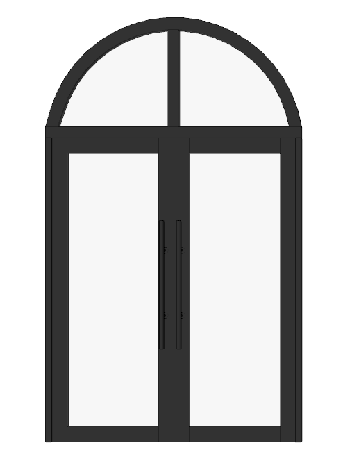 黑色边框的古风玻璃大门su模型_图1