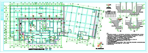 挤密桩+CFG筏板结构施工图-图一