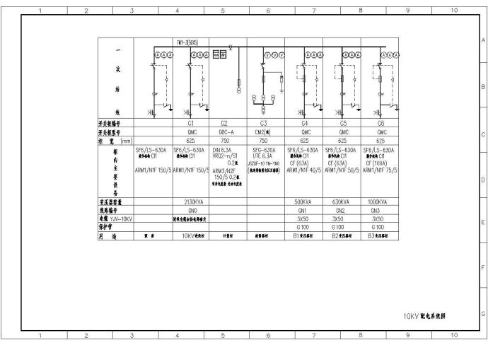 工业区10KV配电系统cad图纸设计_图1