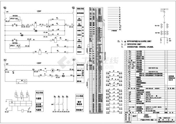 进线柜原理图、变压器出线柜原理图及PT柜原理图-图一