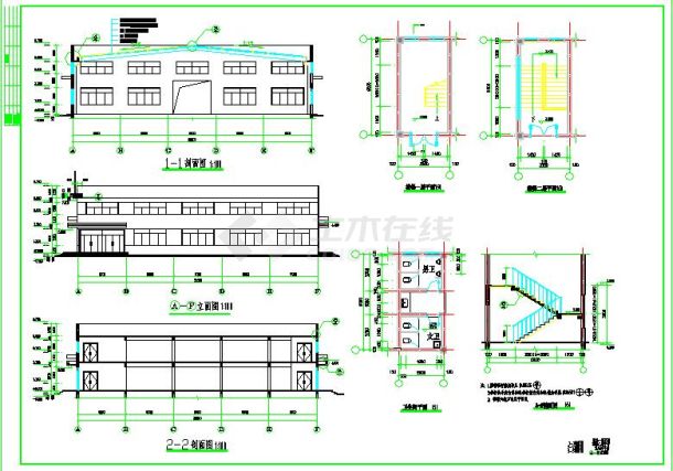 某二层日用品公司生产车间建筑设计图-图二